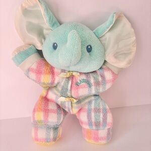 Vintage Playskool Snuzzle Pastel Terrycloth Elephant Plush Stuffed Animal 1996